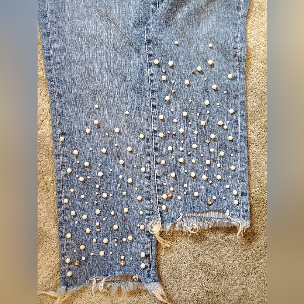 Anthropologie Pilcro Pearl Embellished Hyphen Jeans - Picture 4 of 6